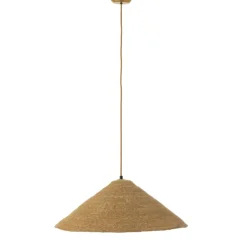Suspension luminaire chapeau jonc naturel