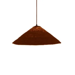 Suspension luminaire chapeau jonc naturel