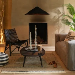 Suspension luminaire chapeau jonc naturel