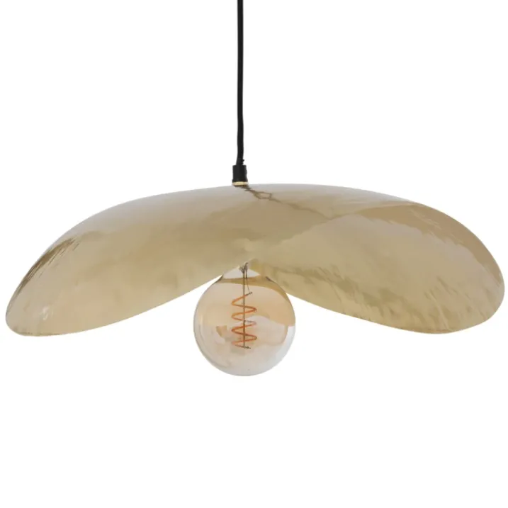 Suspension luminaire design en métal doré