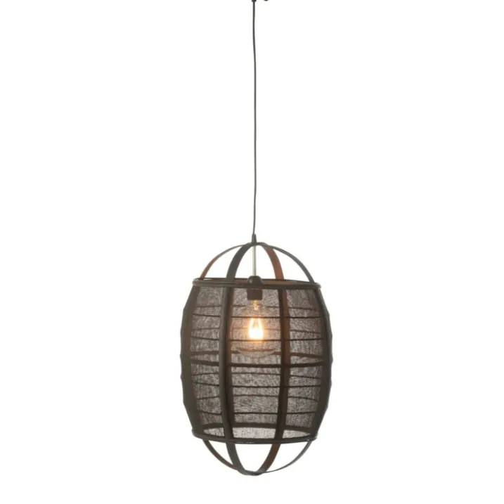 Suspension luminaire en lin et bambou