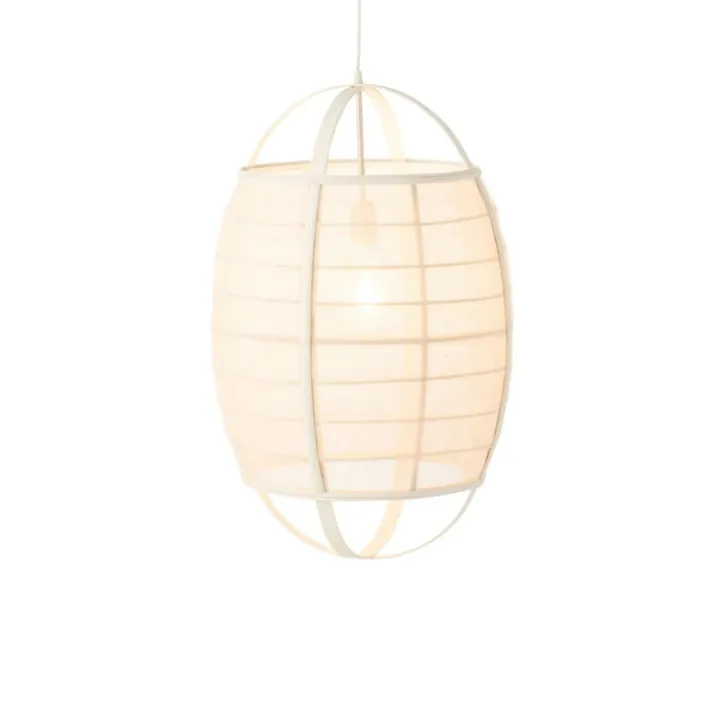 Suspension luminaire en lin et bambou