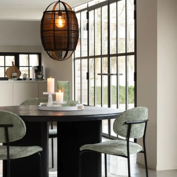 Suspension luminaire en lin et bambou