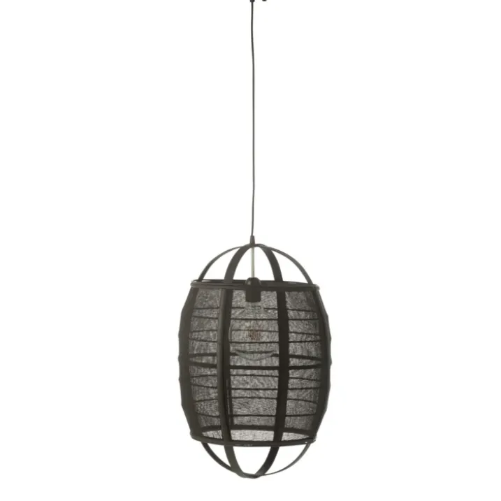 Suspension luminaire en lin et bambou