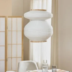 Suspension luminaire en papier sculptural