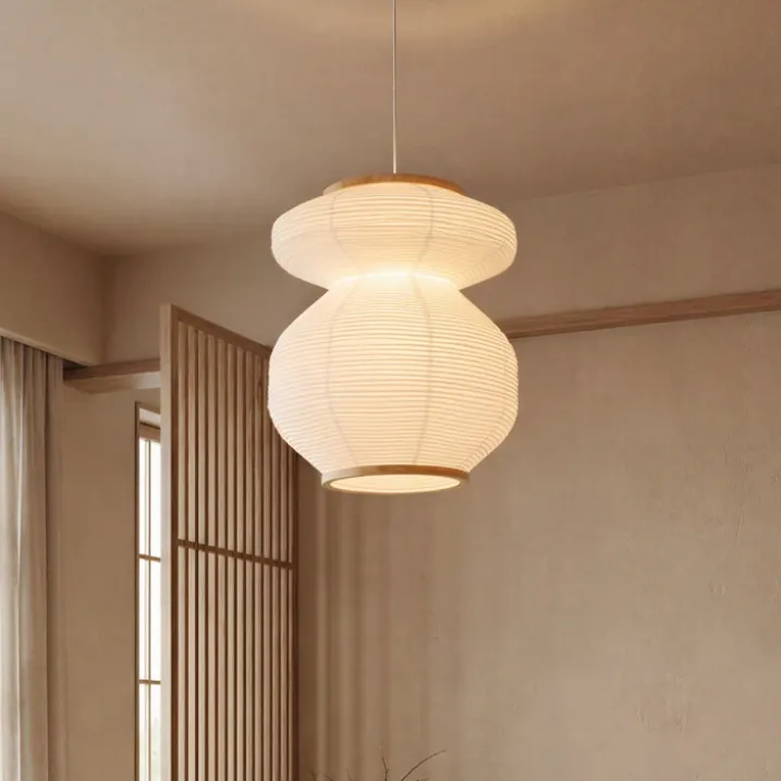 Suspension luminaire en papier sculptural