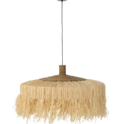 Suspension ronde en raphia