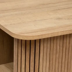 Table bar aspect bois avec rangements intégrés