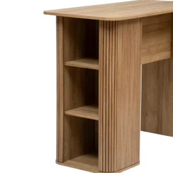 Table bar aspect bois avec rangements intégrés