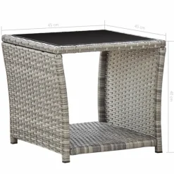 Table basse de jardin avec plateau en verre
