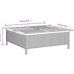 Table basse de jardin en bois et résine tressée