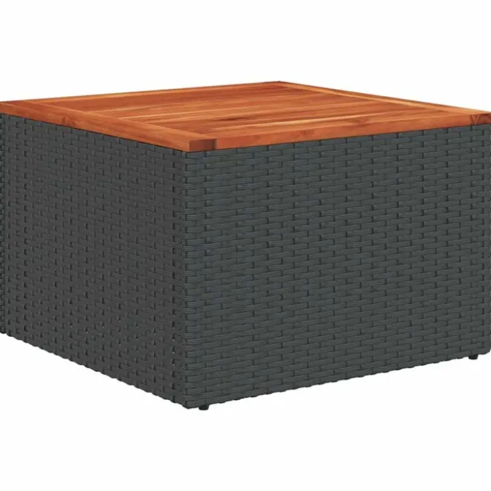Table basse de jardin en résine tressée et bois