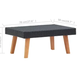 Table basse de jardin en résine tressée