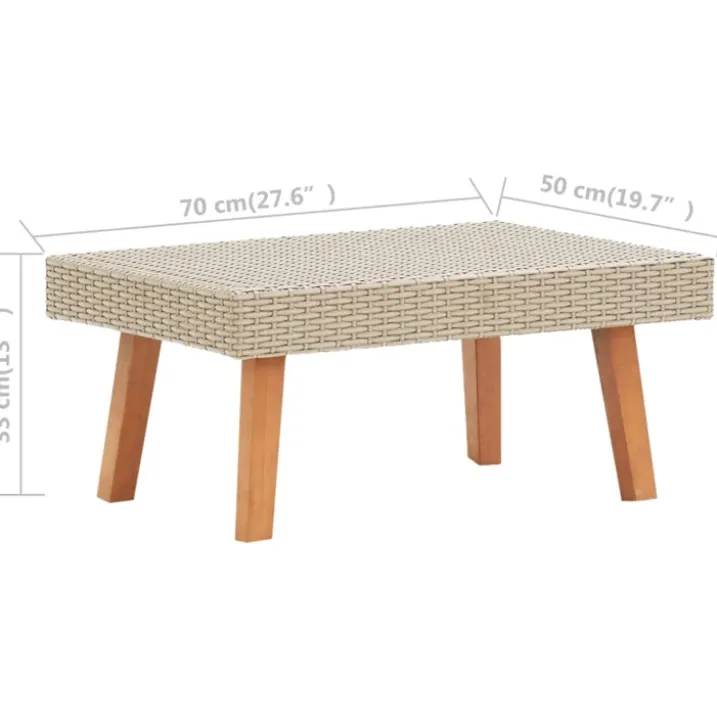 Table basse de jardin en résine tressée