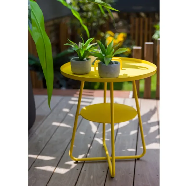 Table basse ronde effet indus