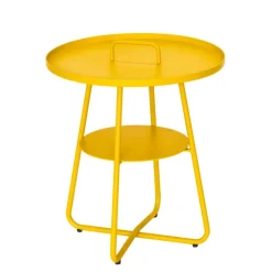 Table basse ronde effet indus