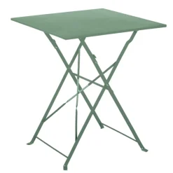 Table carrée de jardin pliante en acier