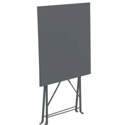 Table carrée de jardin pliante en acier