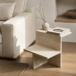 Table d'appoint en travertin