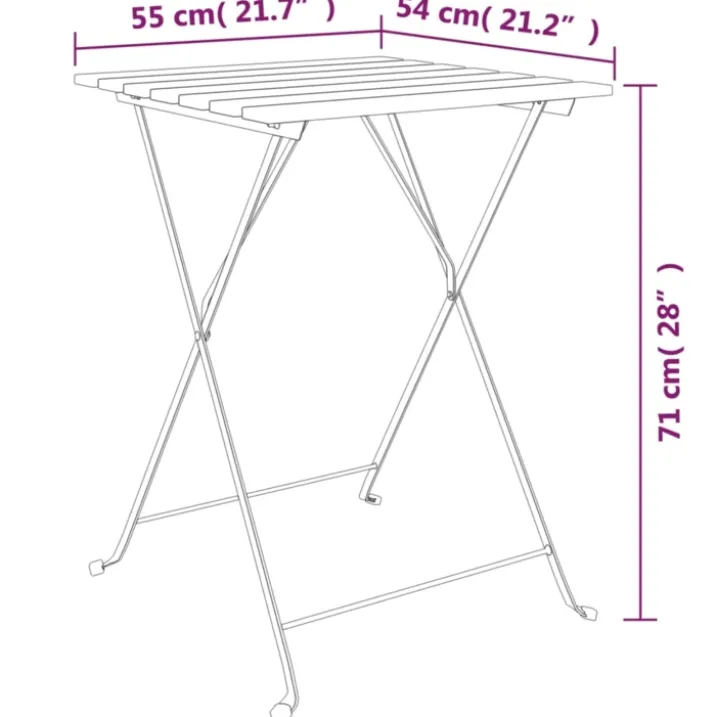 Table de bistro pliante en bois