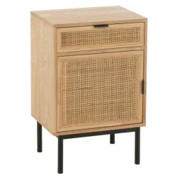 Table de chevet cannage bois