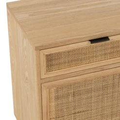 Table de chevet cannage bois