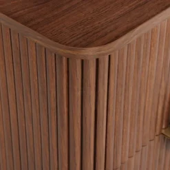 Table de chevet cannelé 2 tiroirs en bois