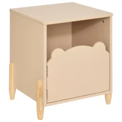 Table de chevet enfant forme ourson avec porte de rangement