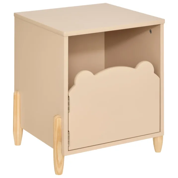 Table de chevet enfant forme ourson avec porte de rangement