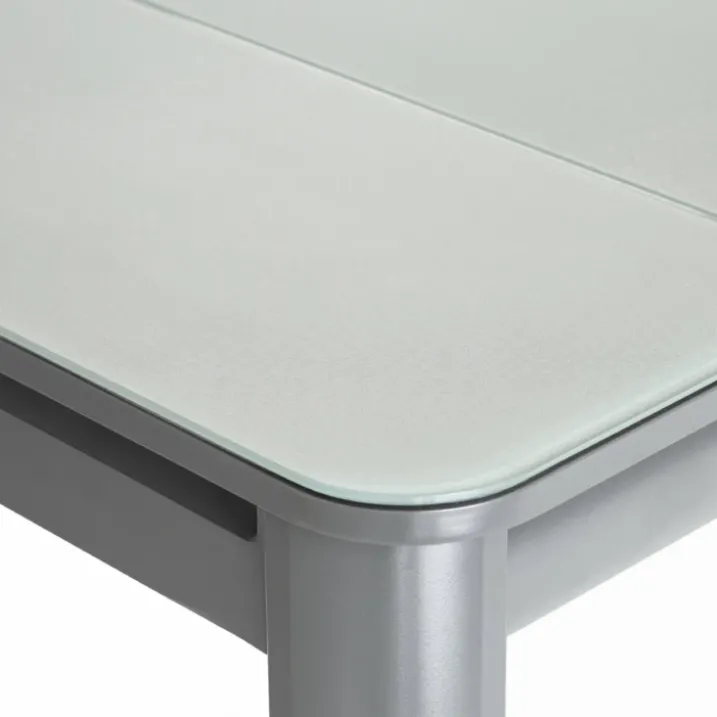 Table de jardin en aluminium et verre