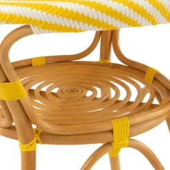 Table de jardin en rotin et bambou tressé