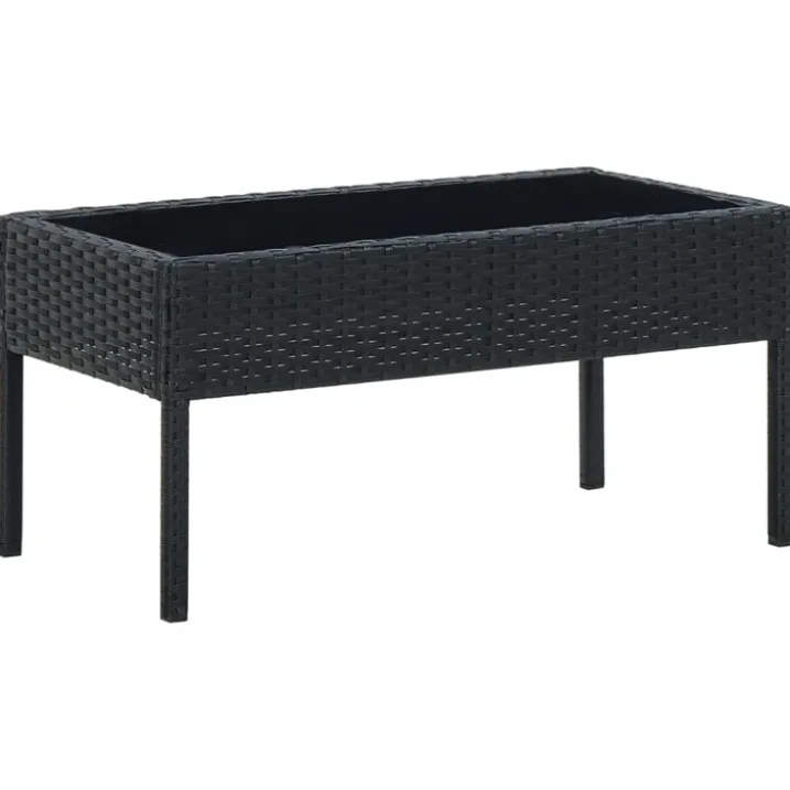 Table de jardin rectangulaire en résine tressée