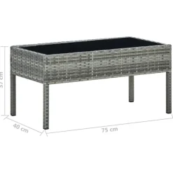 Table de jardin rectangulaire en résine tressée