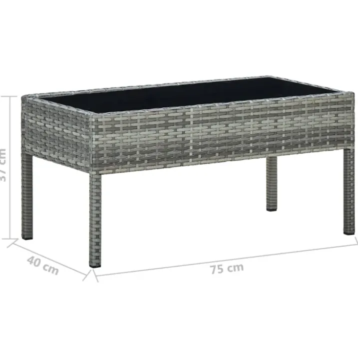 Table de jardin rectangulaire en résine tressée