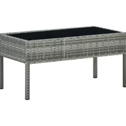 Table de jardin rectangulaire en résine tressée