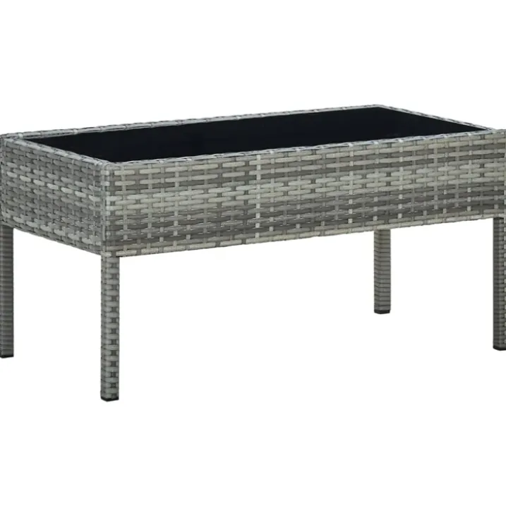 Table de jardin rectangulaire en résine tressée