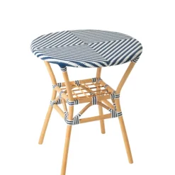 Table de jardin ronde en rotin tressé