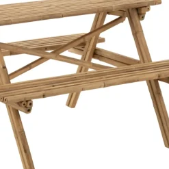Table de pique-nique en bambou naturel