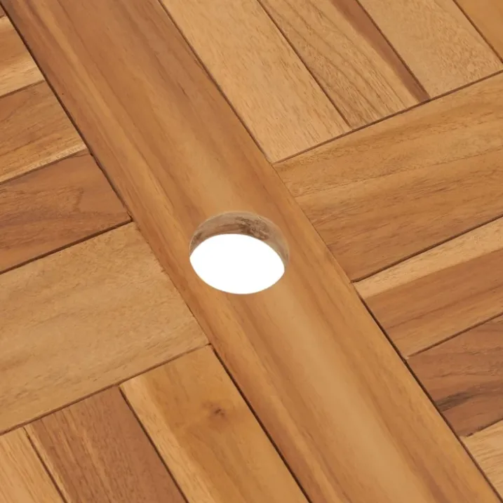 Table extérieur ronde pliante en bois
