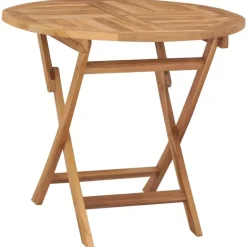 Table extérieur ronde pliante en bois