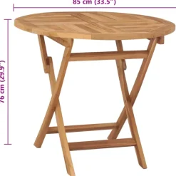 Table extérieur ronde pliante en bois