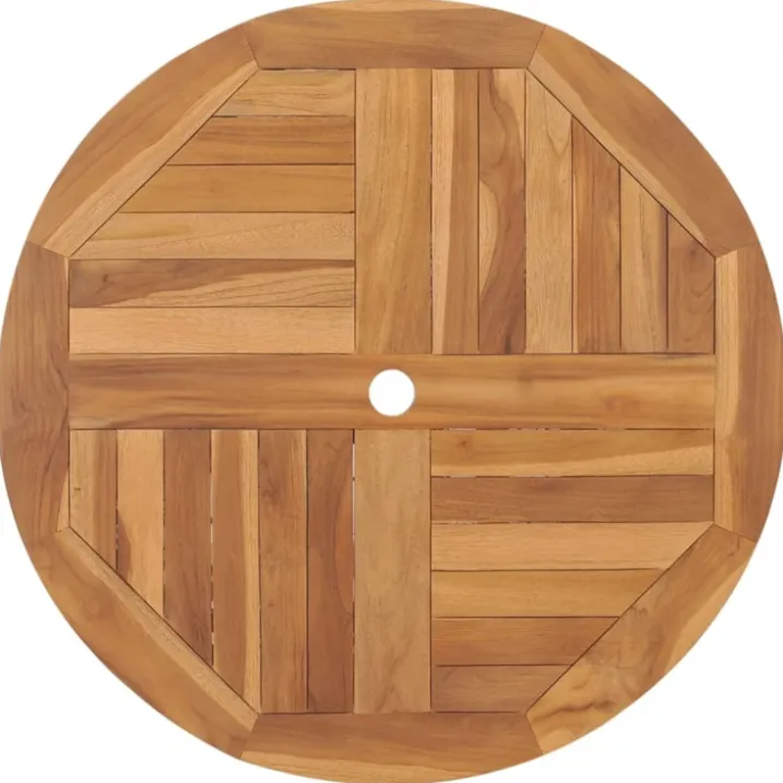 Table extérieur ronde pliante en bois