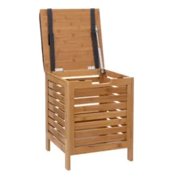 Tabouret coffre de rangement en bambou