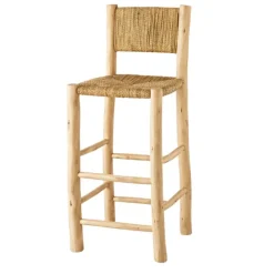 Tabouret de bar bois dossier aligné