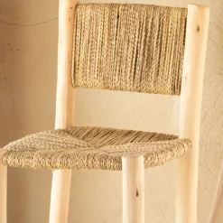 Tabouret de bar bois dossier aligné