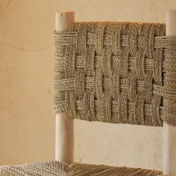 Tabouret de bar bois dossier damier
