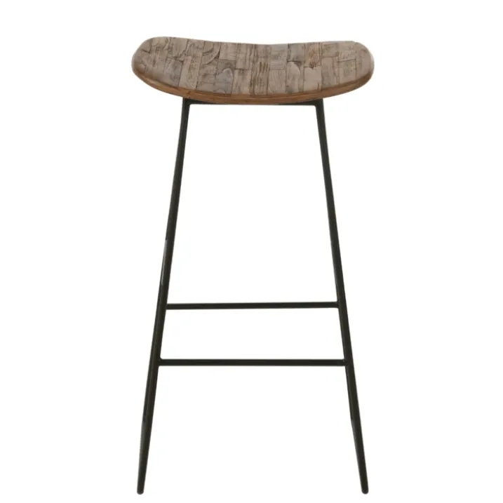 Tabouret de bar en teck recyclé