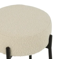 Tabouret de bar en tissu bouclette et métal
