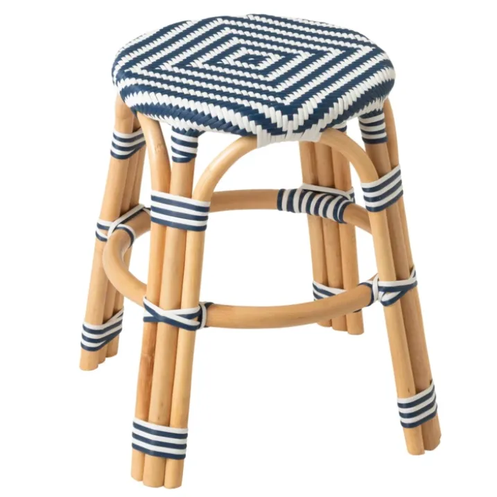 Tabouret de jardin en rotin tressé