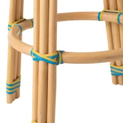 Tabouret de jardin en rotin tressé